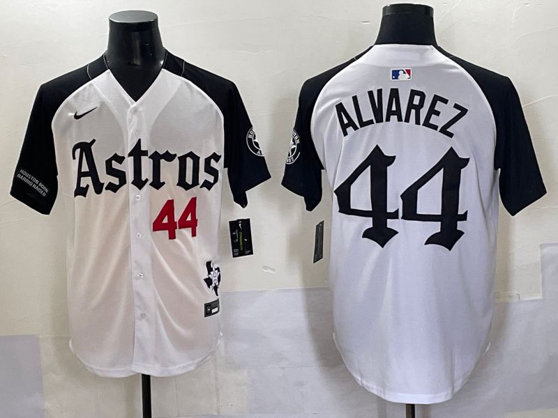 Men 2025 Houston Astros #44 Alvarez White Black Five generations Joint Name Nike MLB Jersey style 3->houston astros->MLB Jersey